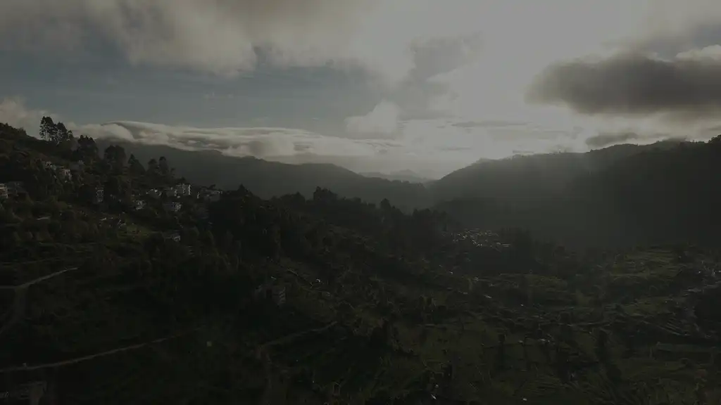 A misty valley in the Western Ghats at golden hour